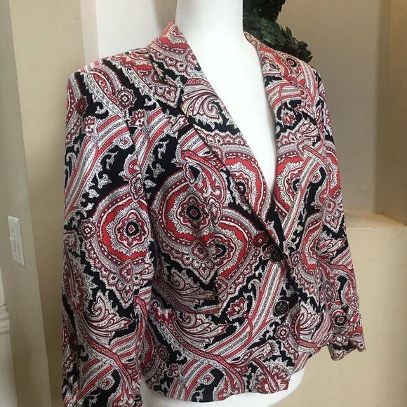 Beautiful Red White & Blue Vintage lined blazer Americana 4th of July Women’s 14 - Picture 13 of 16